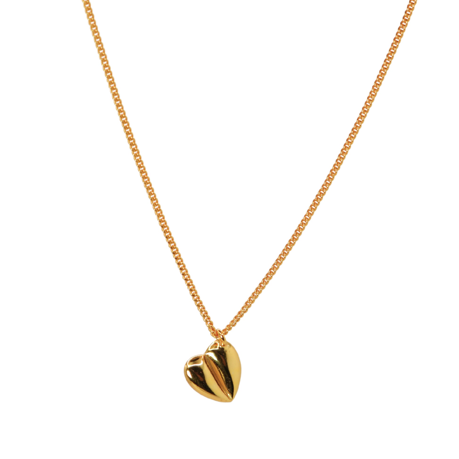 Collar dorado con dije de corazón delicado, accesorio simbólico de amor – Oasis Blanco