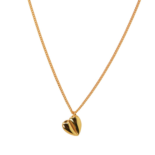 Collar dorado con dije de corazón delicado, accesorio simbólico de amor – Oasis Blanco